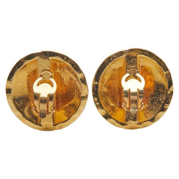 CHANEL Gold Logo Earrings - Picture 3 of 5